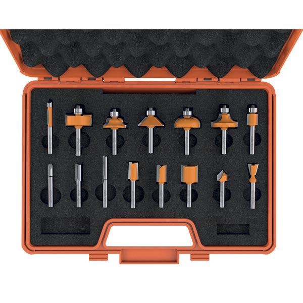 15-Piece Router Bit Set S=1/4”