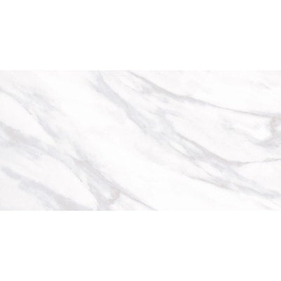 Bianco Carrara 12-in x 24-in Glazed Ceramic Marble Look Floor Tile - Same Day Delivery