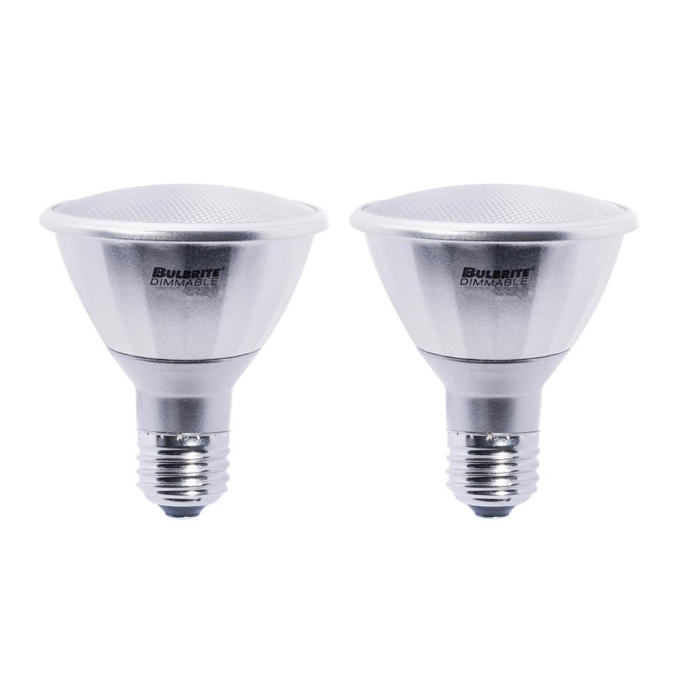 Bulbrite 75W Equivalent Cool White PAR30LN Dimmable LED Wet Rated Light Bulb (2-Pack)