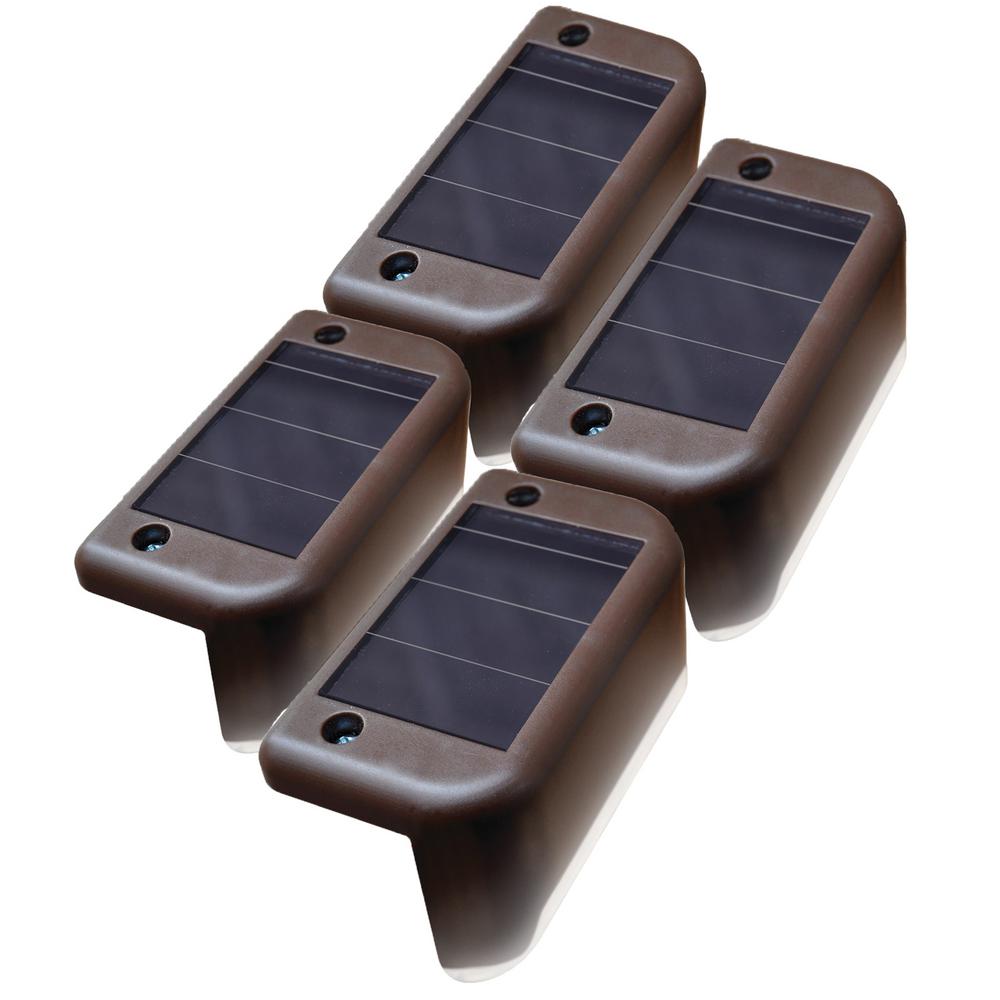 Solar Brown Powered LED Deck Light (4-pack)
