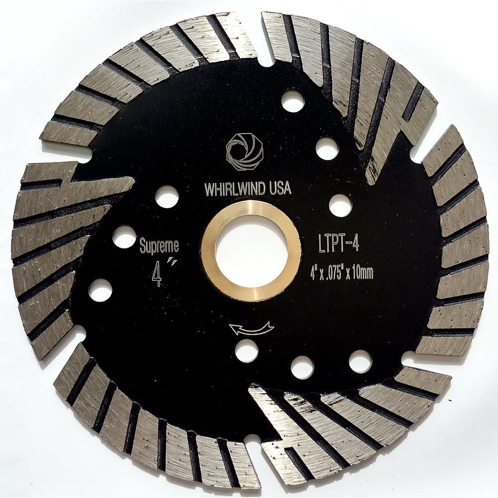 Whirlwind USA 4 in. Turbo 6-Teeth Segmented Diamond Saw Blade Granite Marble Concrete Cutting