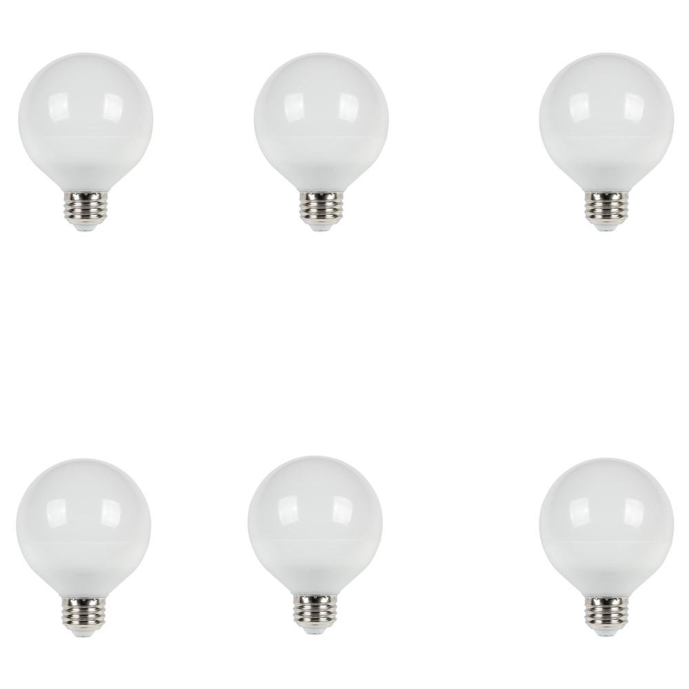 Westinghouse 75W Equivalent Cool Bright G25 Dimmable LED Light Bulb (6 Pack)