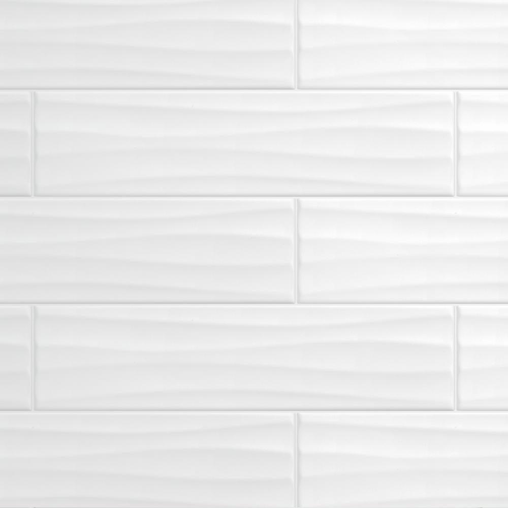 Daltile Restore Bright White 4 in. x 16 in. Ceramic Wavy Wall Tile (13.20 sq. ft. / case)