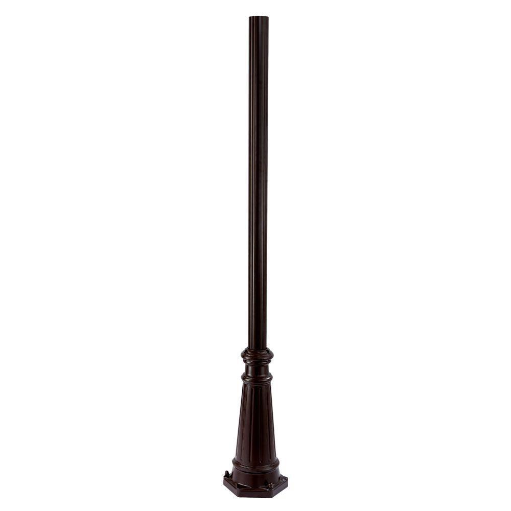 Surface Mounted Posts 6 ft. Architectural Bronze Fluted Outdoor Light Post