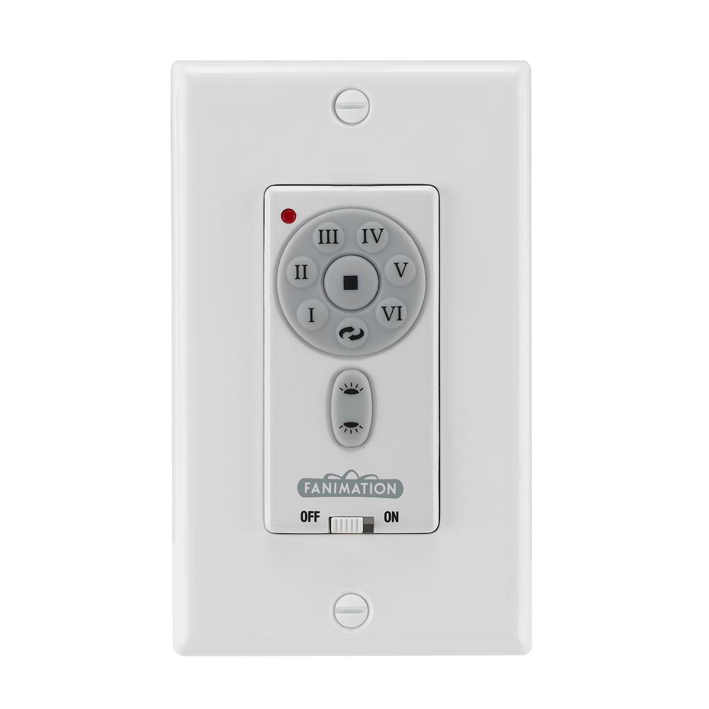 6-Speed DC Motor Wallplate Switch, White