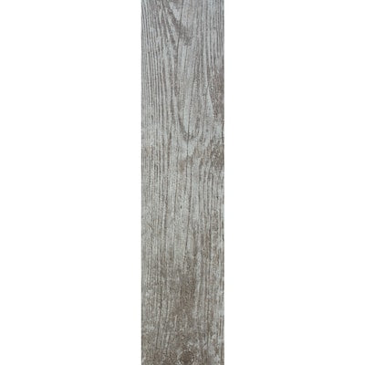 CERAMICAS TESANY Tahoe Gray Gray 6-in x 36-in Glazed Porcelain Wood Look Floor Tile
