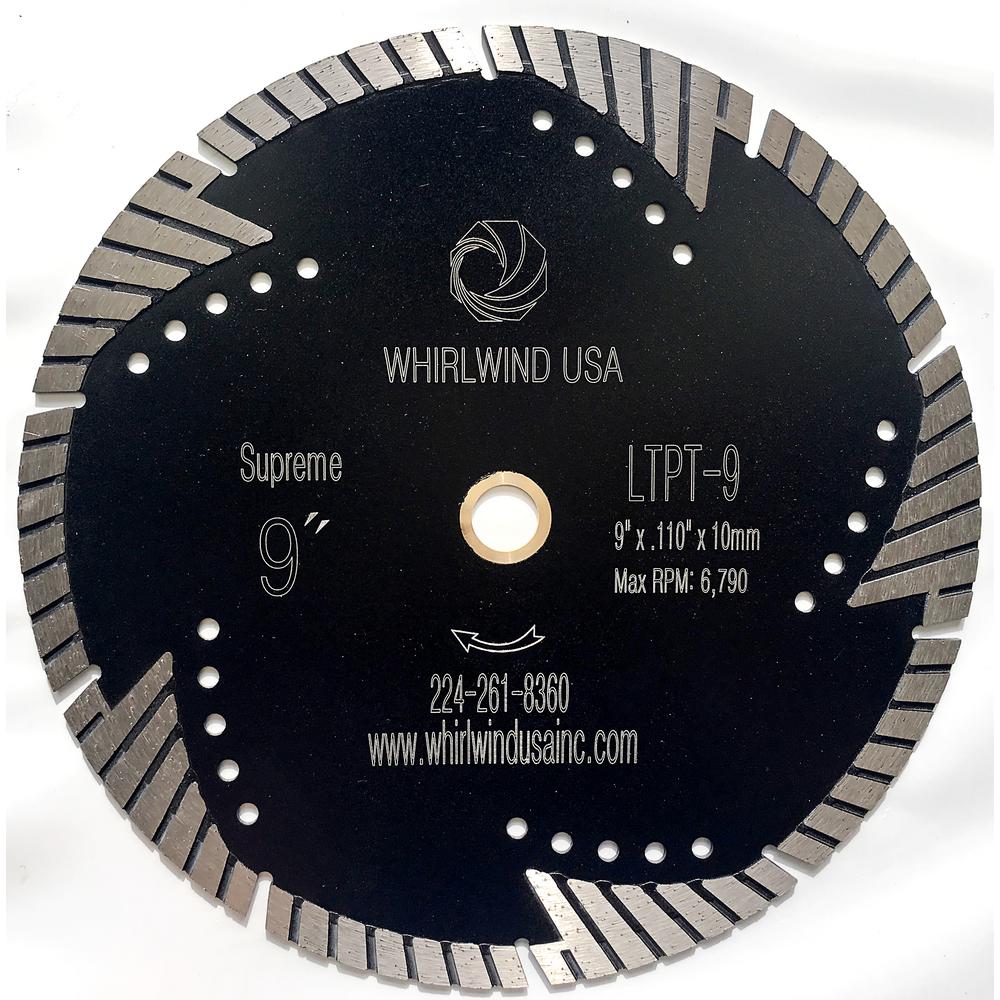 Whirlwind USA 9 in. Turbo 10-Teeth Segmented Diamond Saw Blade Granite Marble Concrete Cutting