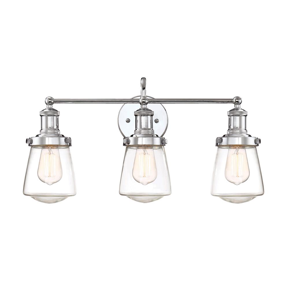 Taylor 3-Light Chrome Interior Bath Bar Light