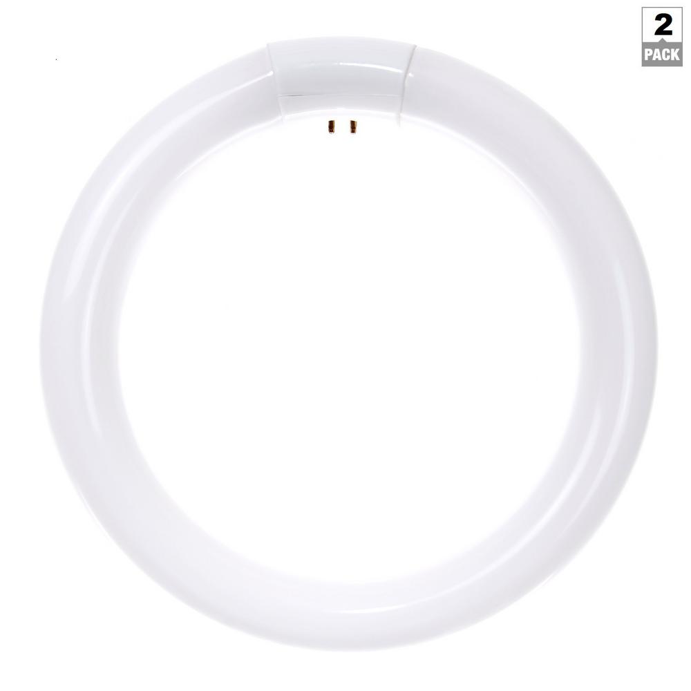 Sunlite 9 in. 30-Watt Circline T9 Fluorescent Tube Light Bulb, Daylight 5000K (2-Pack)