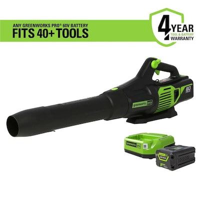 Greenworks Pro 60-Volt Max Lithium Ion Brushless Cordless Electric Leaf Blower (1-Battery Included)