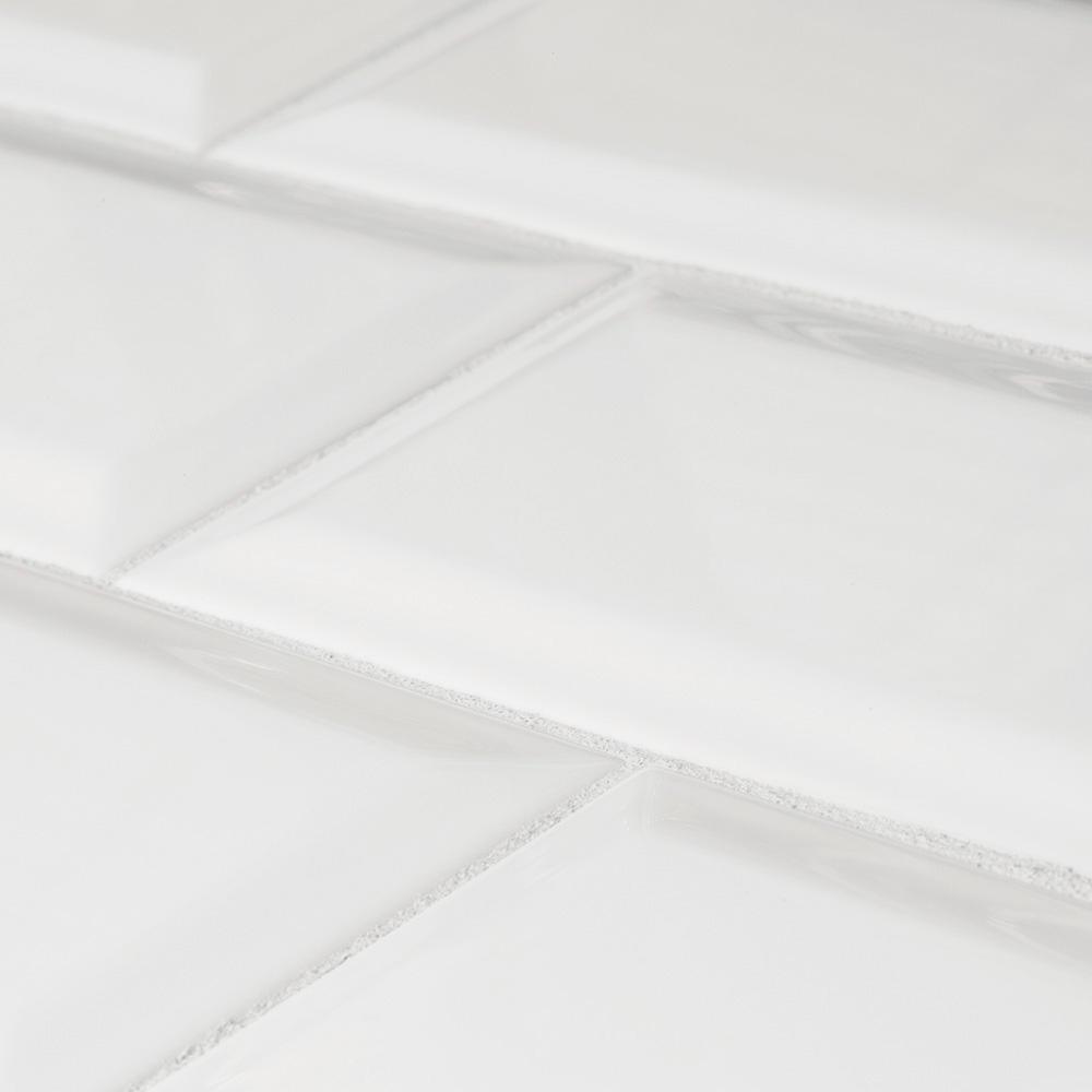 Jeffrey Court Allegro White Bevel 3 in. x 6 in. Glossy Ceramic Wall Tile (11 sq. ft. / Case)