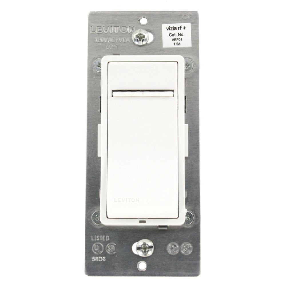 Leviton Vizia RF + 1.5-Amp Scene Capable Quiet Fan Speed Control - White/Ivory/Light Almond