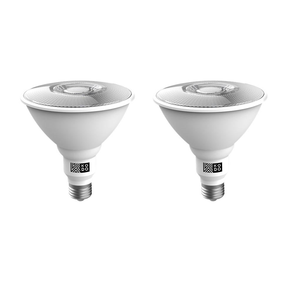 KODO 120-Watt Equivalent PAR38 LED Motion Sensor Flood Light Bulb Bright White (2-Pack)
