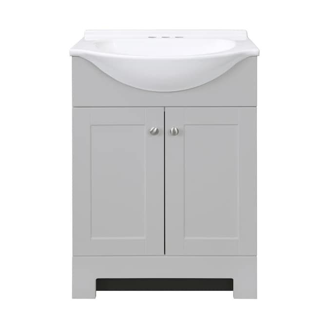 Style Selections Euro 19-in White Single Sink Bathroom Vanity with White Cultured Marble Top