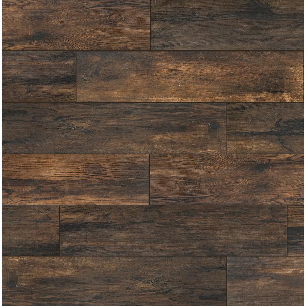 Florida Tile Home Collection Smoked Hickory 8 in. x 36 in. Porcelain Floor and Wall Tile