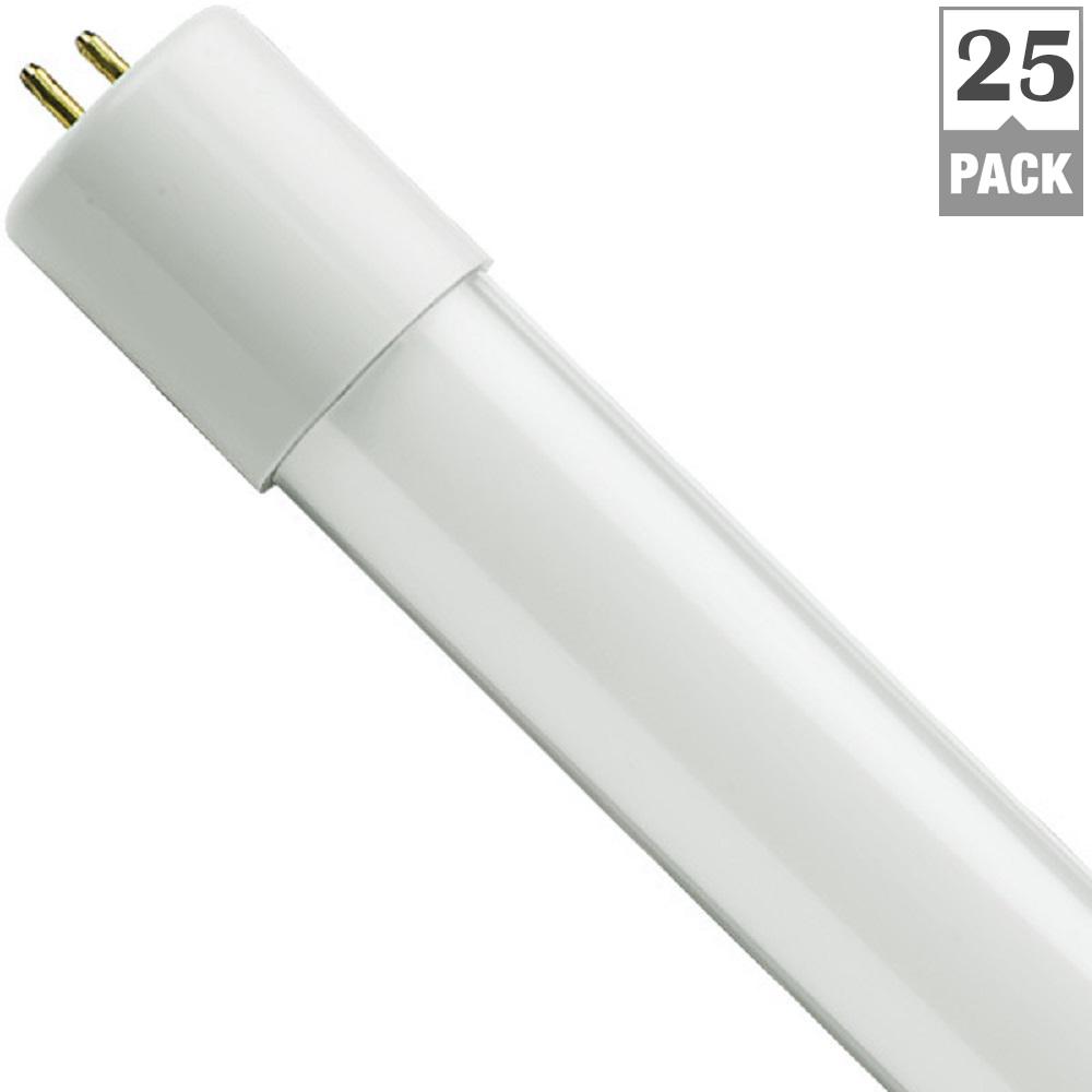 Halco 32-Watt Equivalent 12-Watt 4 ft. Linear Non-Dimmable T8 LED Bypass Tube Double Ended Light Bulb Cool White (25-Pack)