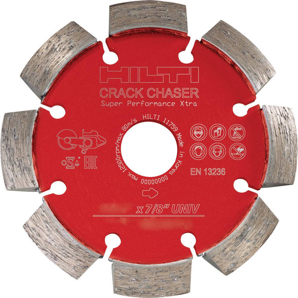 Hilti 4-1/2 in. Crack Chaser Diamond SPX Cutting Disc for Concrete Repair 7/8 in. Arbor