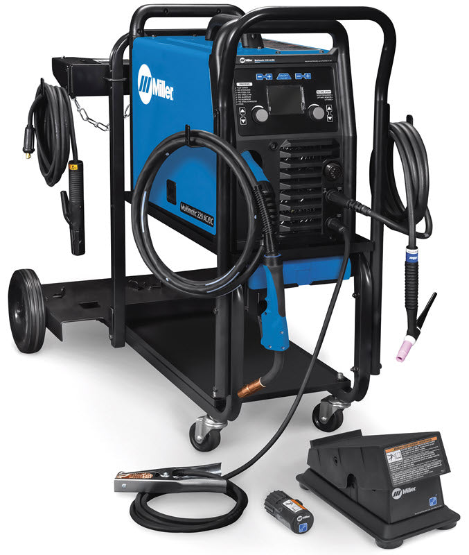 Miller Multimatic 220 AC/DC w/Dual Cylinder Cart & Wireless Foot Control 951000104
