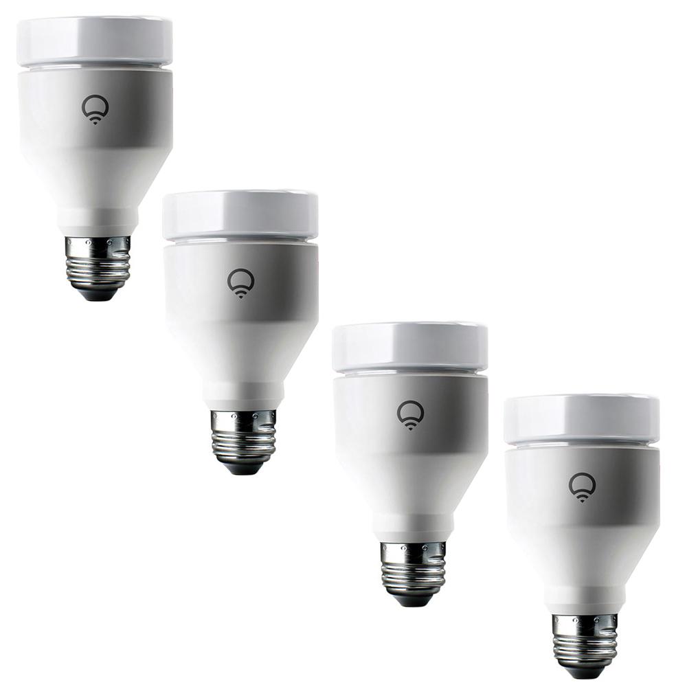 LIFX 75W Equivalent A19 Multi-Color Dimmable Wi-Fi Connected LED Smart Light Bulb (4-Pack)