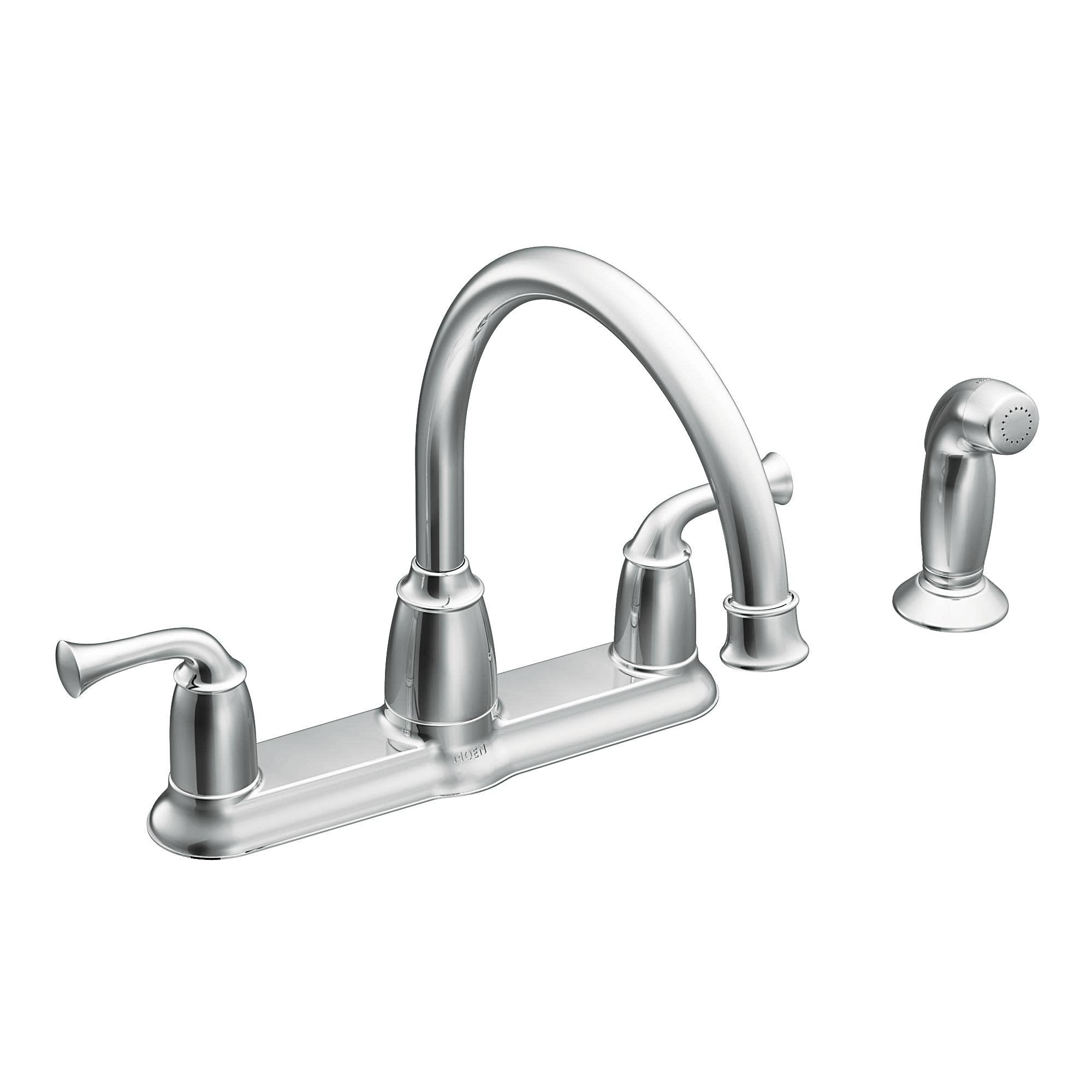 Moen Banbury Chrome Two-Handle High Arc Kitchen Faucet with Side Sprayer