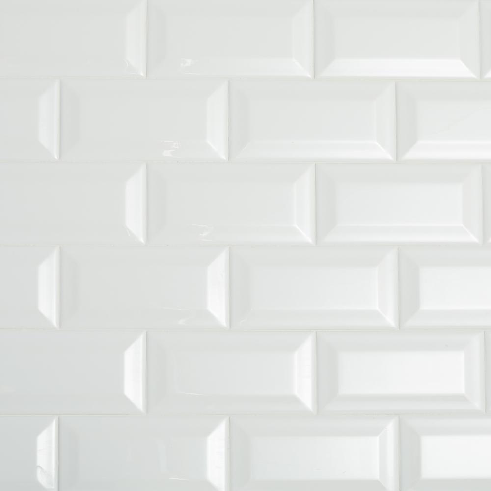 Daltile Restore 3 in. x 6 in. Ceramic Bevel Bright White Subway Tile (10 sq. ft. / case)