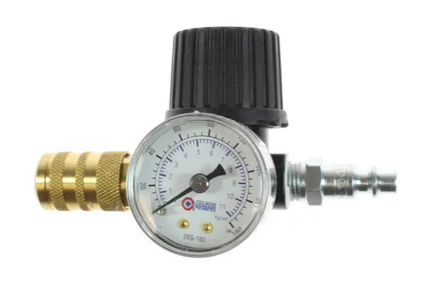 Coilhose Pneumatics ER02-16X Economy Regulator, Gauge, 1/4" Automotive 6 Ball Coupler & Connector