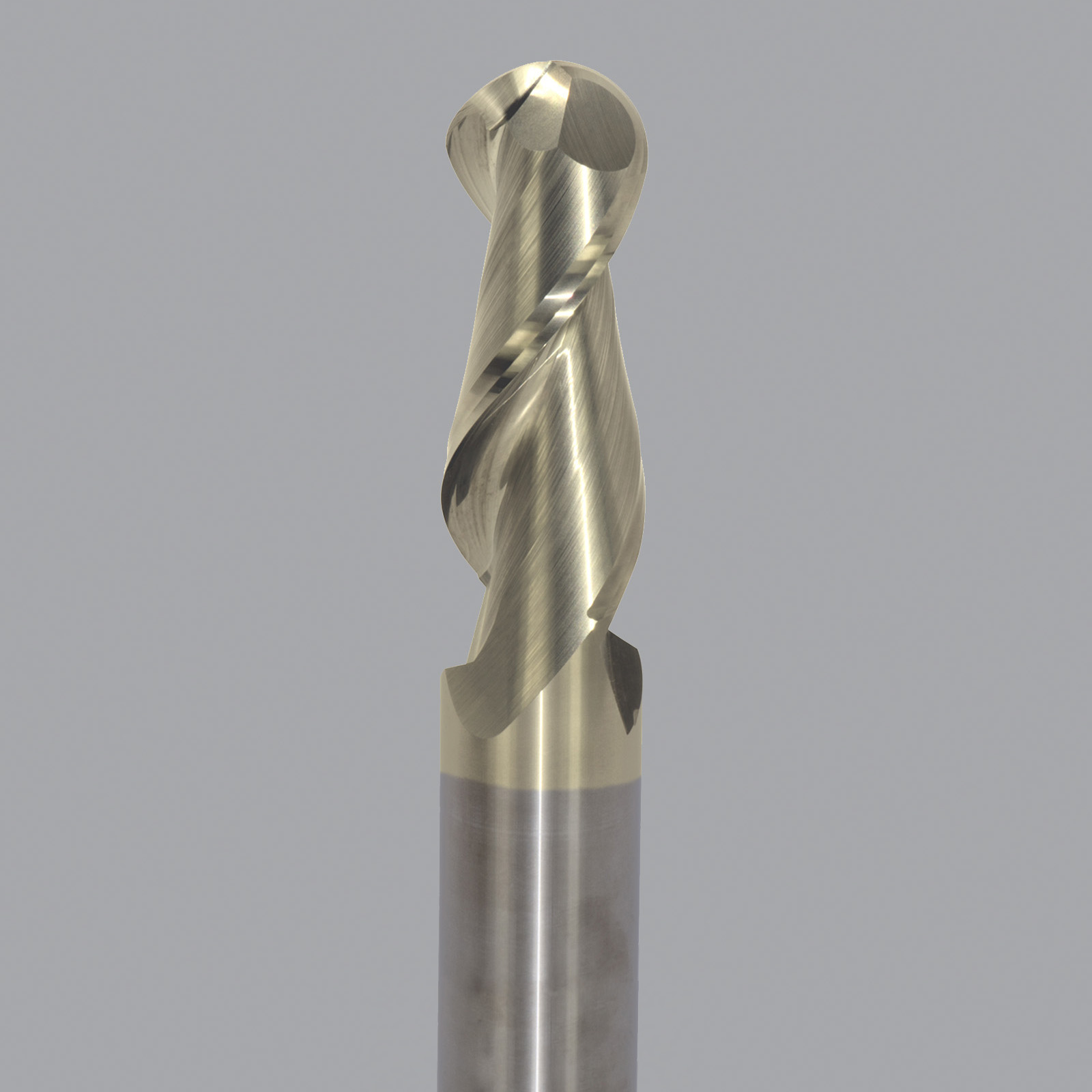Onsrud AMC701289 Solid Carbide end mill 2FL 1/1 x 2-1/2 x 5 OAL Ball CR For ISO N Non-Ferrous, Aluminum, Brass, Bronze, Copper, 1/1 Shank, ZrN Coated