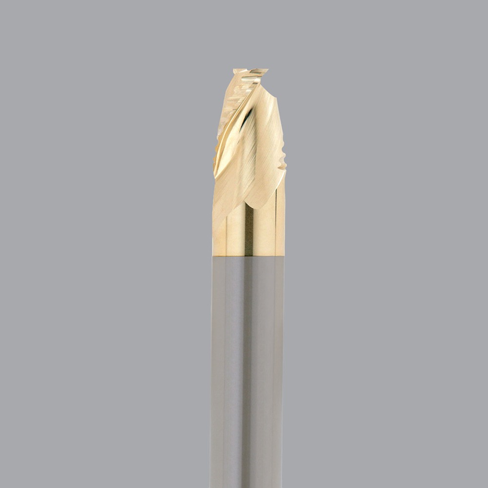 Onsrud AMC800035 Solid Carbide end mill 2FL 1/2 x 5/8 x 6 OAL 0.030 CR For ISO N Non-Ferrous, Aluminum, Brass, Bronze, Copper, 1/2 Shank, ZrN Coated