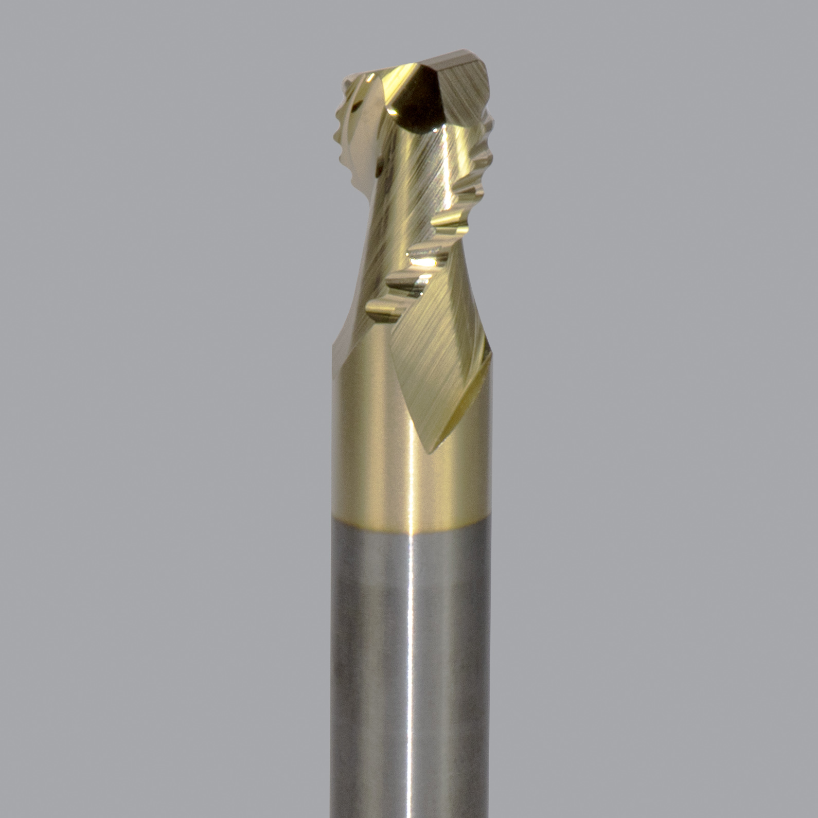 Onsrud AMC800045 Solid Carbide end mill 2FL 3/8 x 1/2 x 3 OAL 0.030 CR For ISO N Non-Ferrous, Aluminum, Brass, Bronze, Copper, 3/8 Shank, ZrN Coated