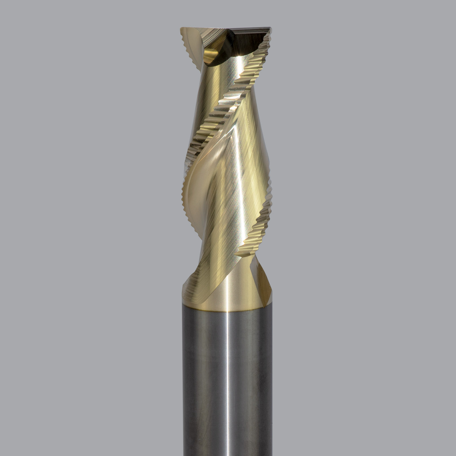 Onsrud AMC800305 Solid Carbide end mill 2FL 1/1 x 2-3/8 x 5 OAL 0.030 CR For ISO N Non-Ferrous, Aluminum, Brass, Bronze, Copper, 1/1 Shank, ZrN Coated
