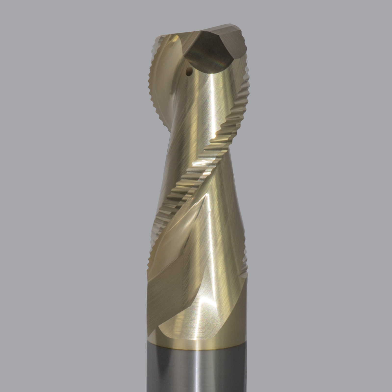 Onsrud AMC800377 Solid Carbide end mill 2FL 1/1 x 2-3/8 x 5 OAL 0.030 CR For ISO N Non-Ferrous, Aluminum, Brass, Bronze, Copper, 1/1 Shank, ZrN Coated