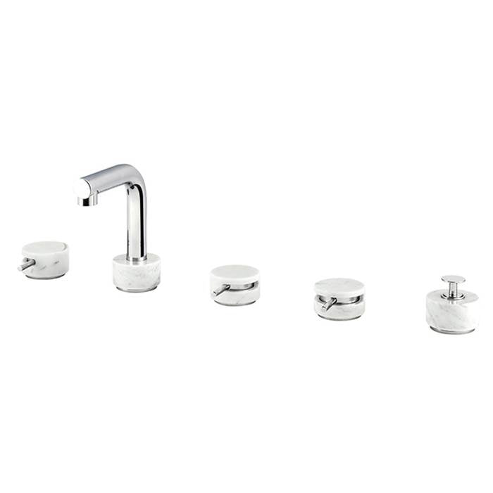 Aquabrass BLACKMAUR06BC UR06 Marmo-Urban 5PC DeckMount Tub Filler with Handshower-White