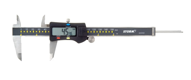 Storm Digital Caliper Range: 0-6"/1-150mm with Fractions | 3C350 | Central Tools
