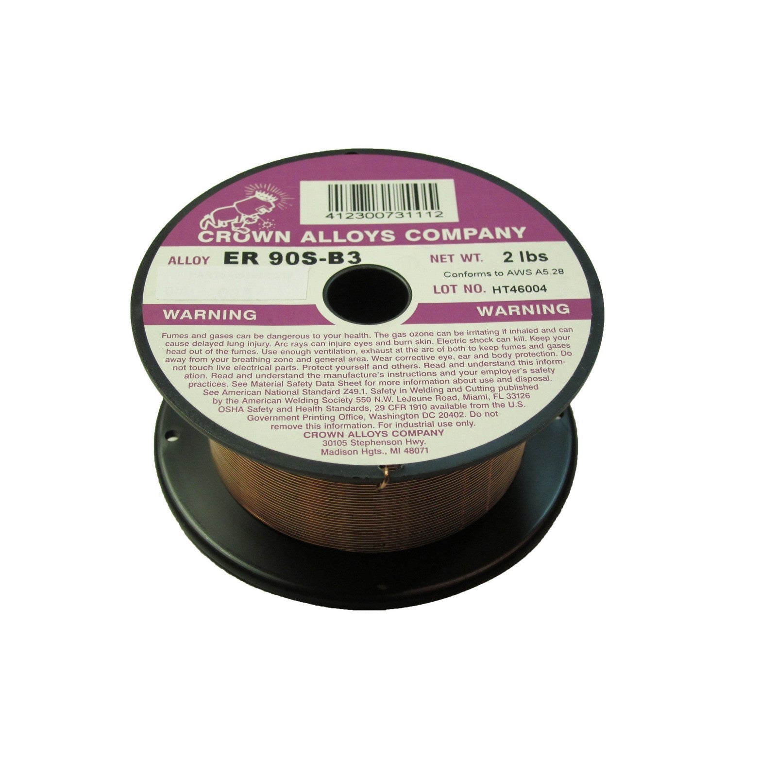 Crown Alloy .035 x 2# ER 90S-B3 Chrome-Moly MIG 2 lb SPOOL (MS90SB3/1F)