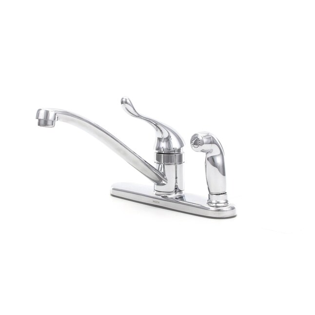 Moen Adler Chrome 1-Handle Deck Mount Low-Arc Kitchen Faucet