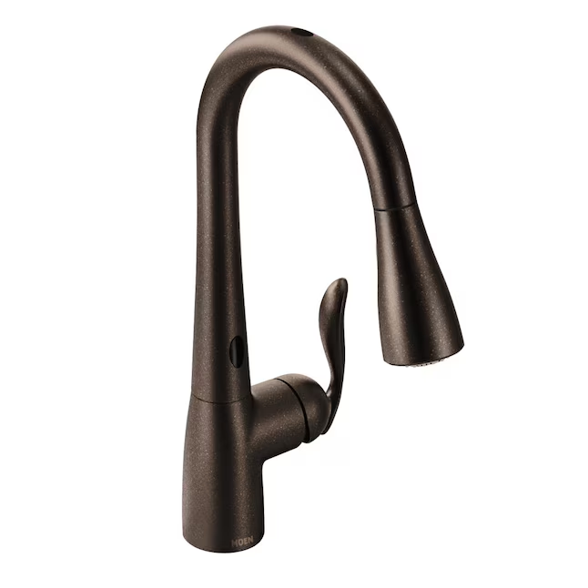 Moen Arbor Oil Rubbed Bronze 1-Handle Deck-Mount Pull-Down Touchless Kitchen Faucet (Deck Plate Included)