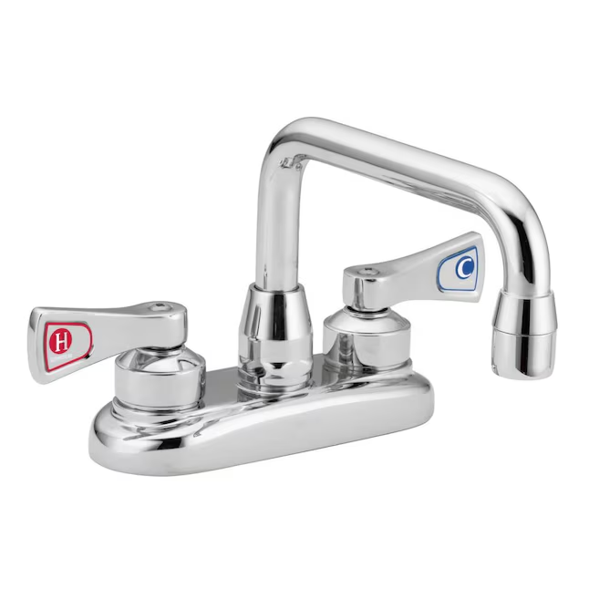 Moen M-Dura Chrome 2-Handle Deck-Mount Bridge Handle Commercial Kitchen Faucet