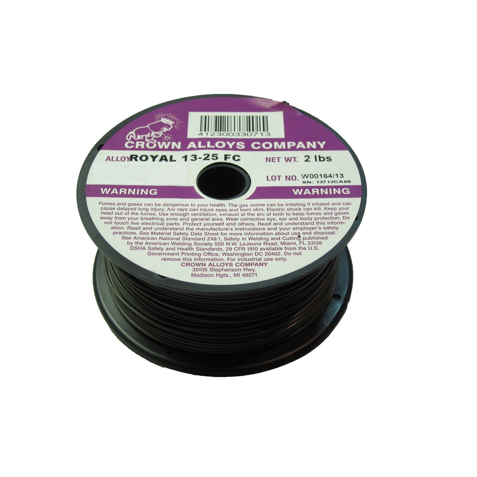 Crown Alloy 1/16 x 2# ROYAL 13-25FC Nickel-Manganese MIG 2 lb SPOOL (RS1325/1L)
