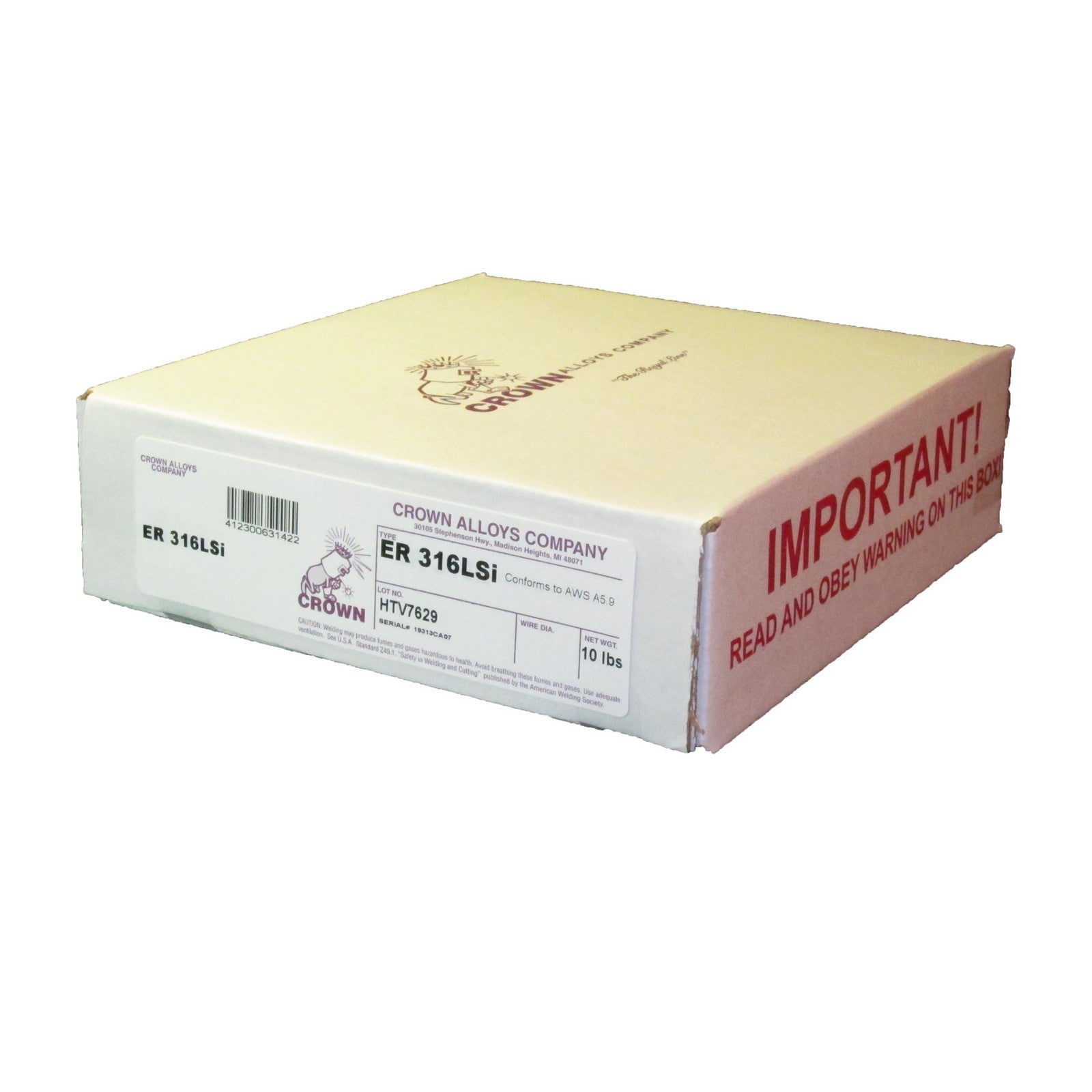 Crown Alloy .023 x 8" ER 316LSI Stainless Steel MIG 11 lb SPOOL (SS316/2ZD)