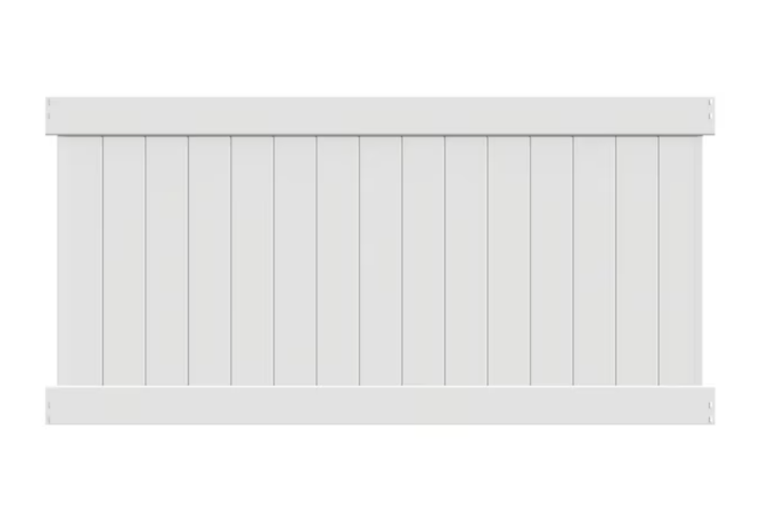 Freedom Ready-to-Assemble Bolton 4-ft H x 8-ft W White Vinyl Flat-Top Vinyl Fence Panel