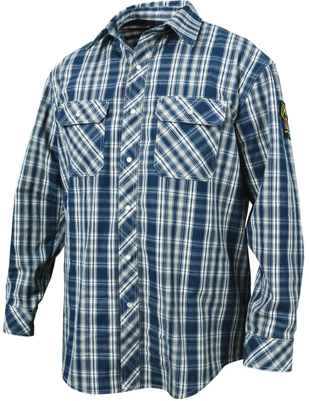 Black Stallion Blue Plaid AR/FR Cotton Work Shirt WF2110-PB