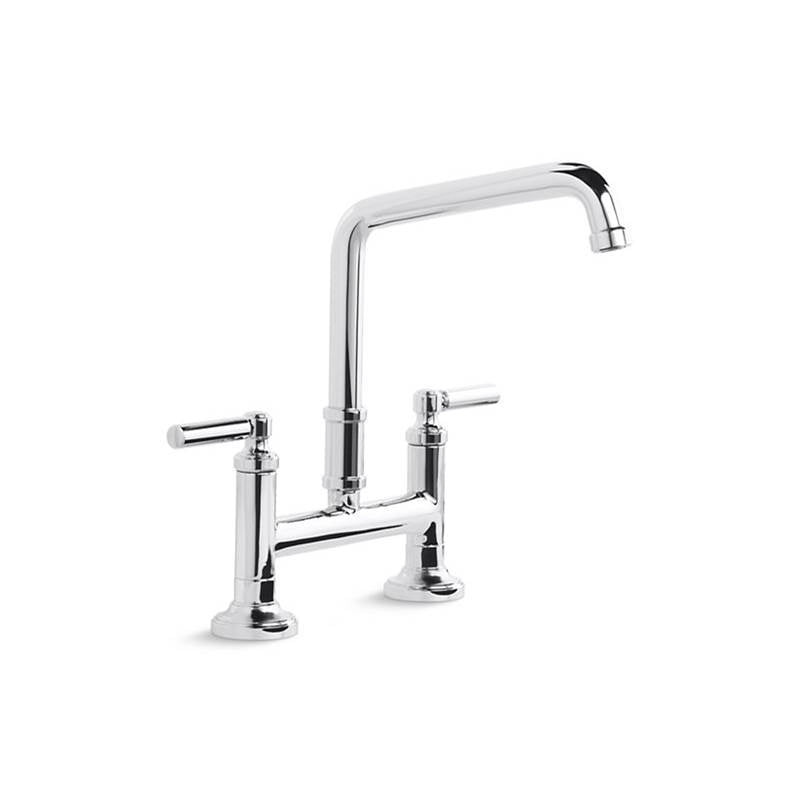 Kallista P25001-00 Quincy Deck-Mount Bridge Faucet, Lever Handles