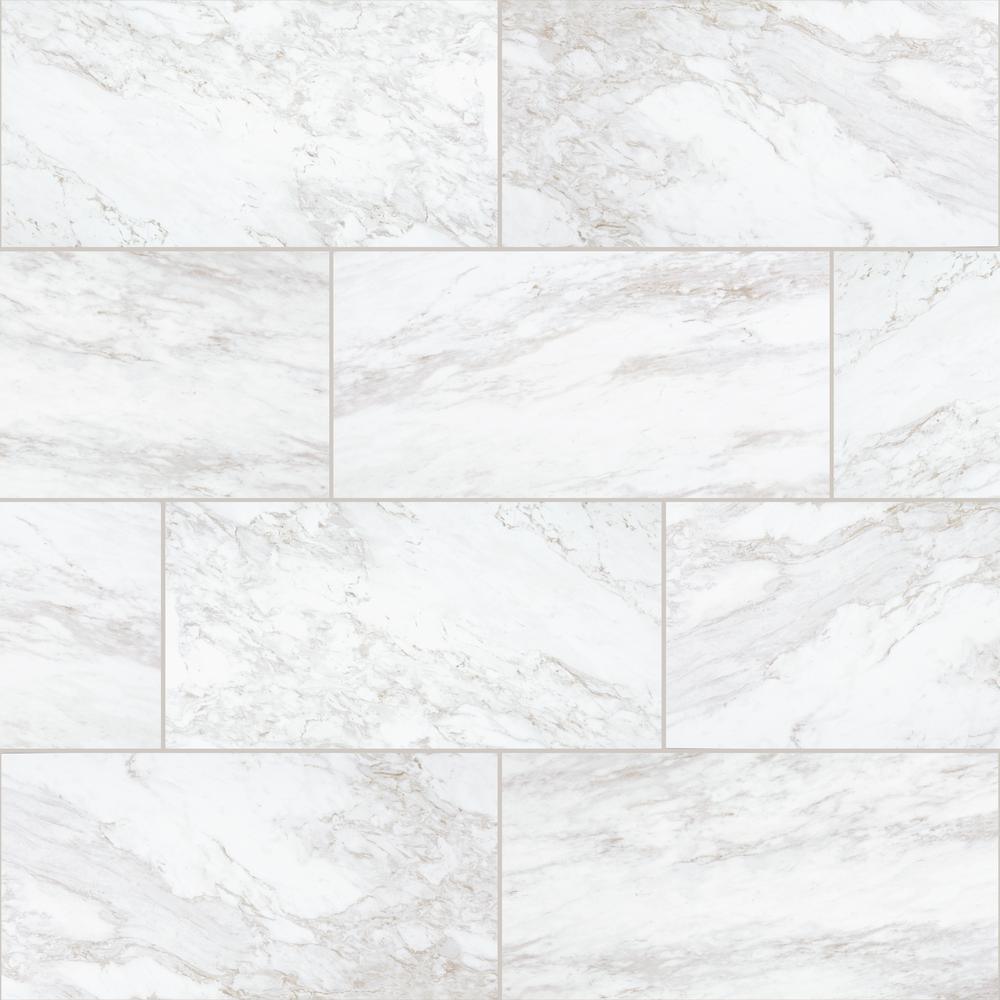 Daltile QuicTile 12 in. x 24 in. Enchanting Marble Matte Porcelain Locking Floor Tile (9.6 sq. ft. / case)