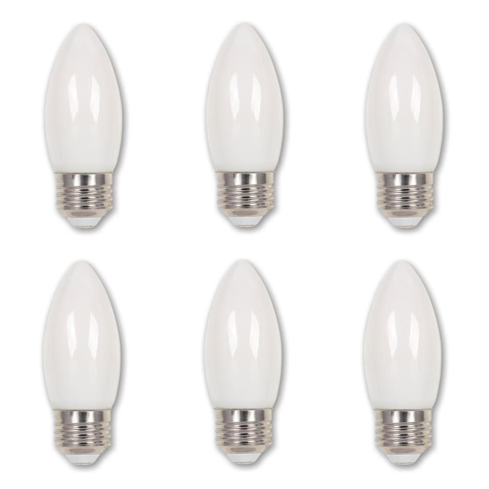 Westinghouse 60-Watt Equivalent B11 Dimmable Filament LED Light Bulb Soft White Light (6-Pack)