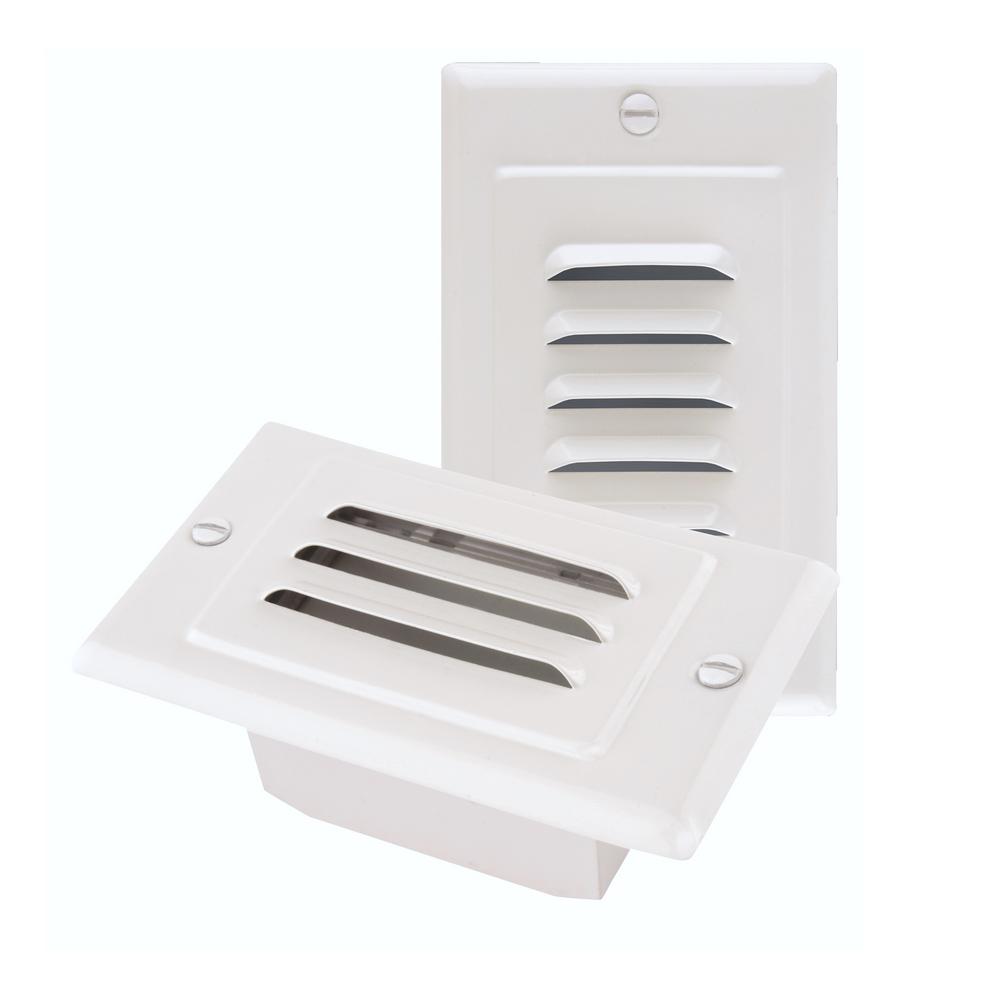 STP Series Hardwire White LED Stair Light with Horizontal and Vertical Faceplates