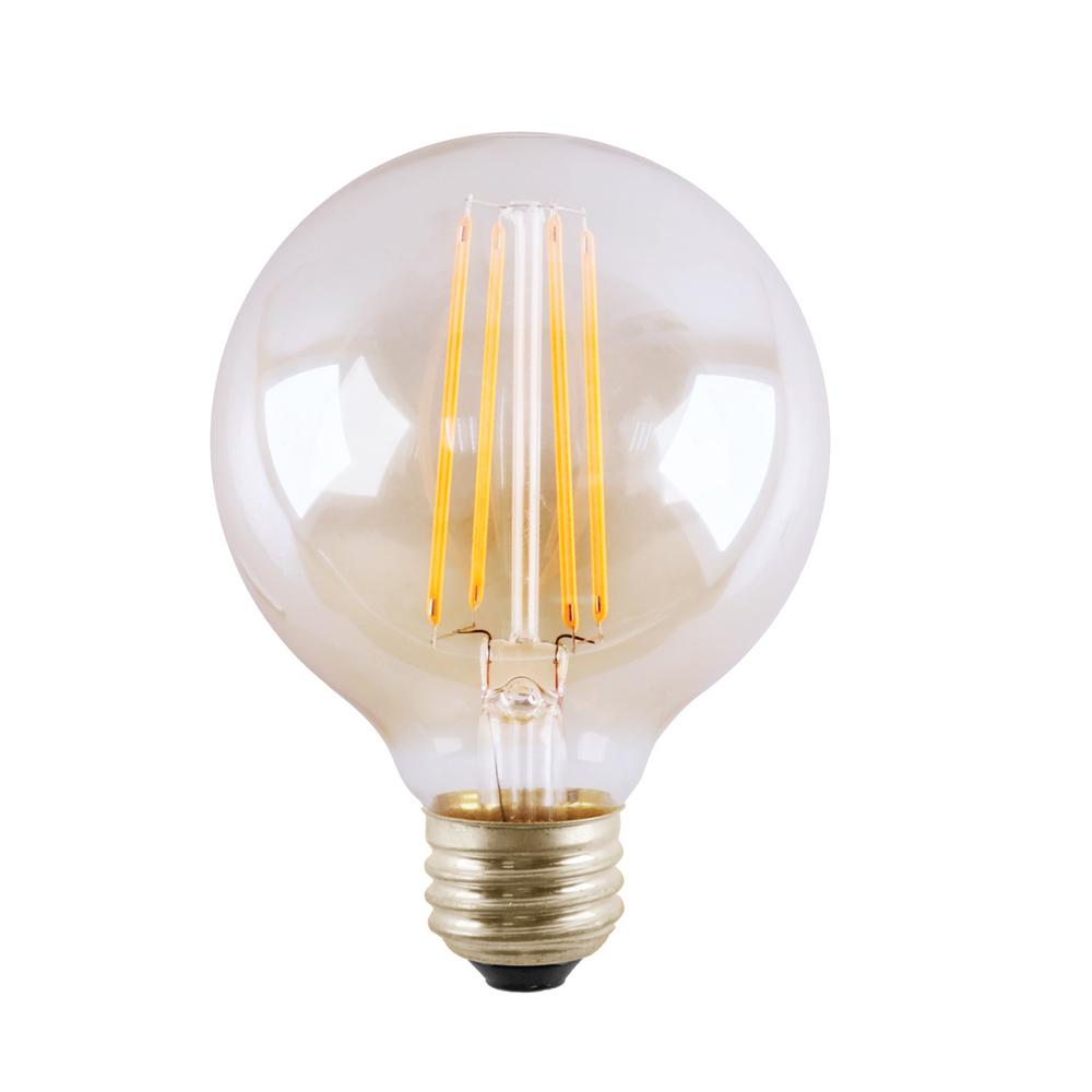 Halco Lighting Technologies 25-Watt Equivalent 3-Watt G16.5 Dimmable LED Clear Filament Antique Vintage Light Bulb Warm White