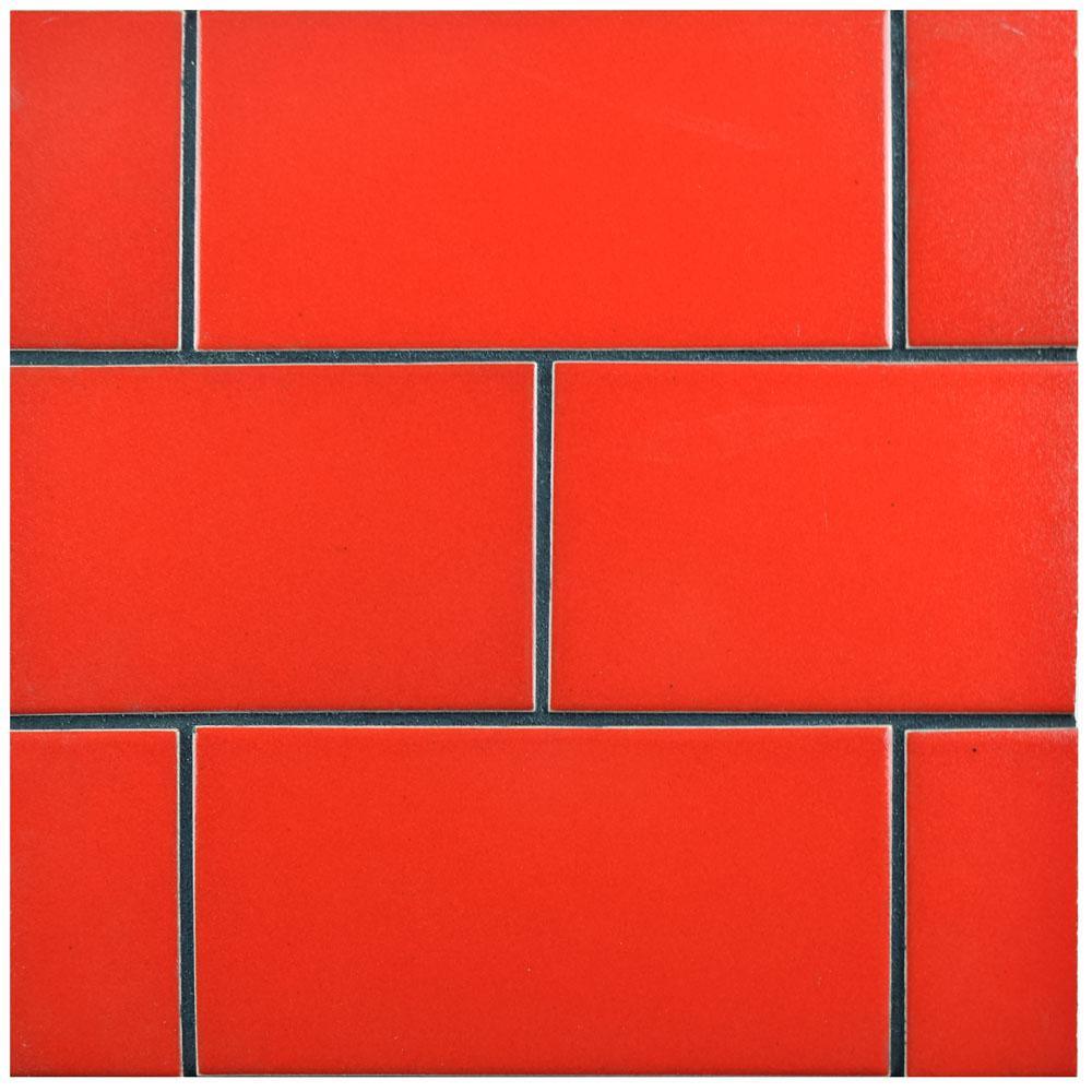 Merola Tile Projectos 7-3/4 in. x 3-7/8 in. Vermelho Matte Ceramic Subway Floor and Subway Wall Tile (11.46 sq. ft. / case)