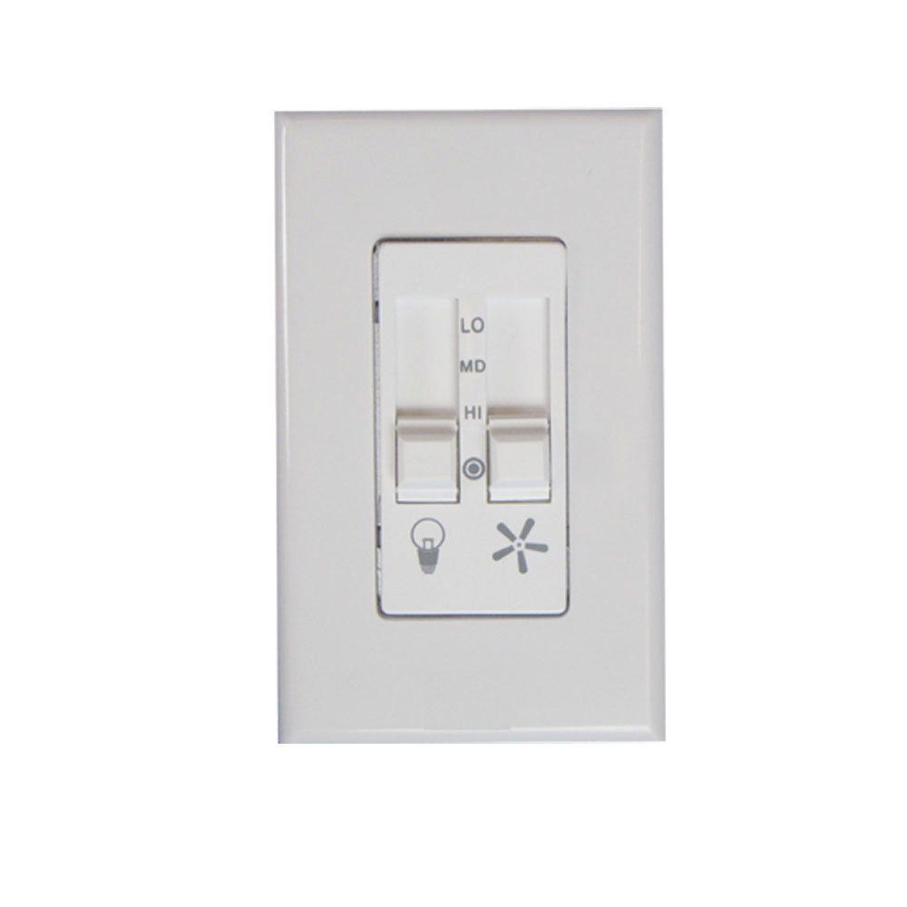 3-Speed Dual Slide Performance White Fan and Light Switch