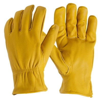 Men's Large Deerskin Work Gloves With Elastic Wrist For Secure Fit