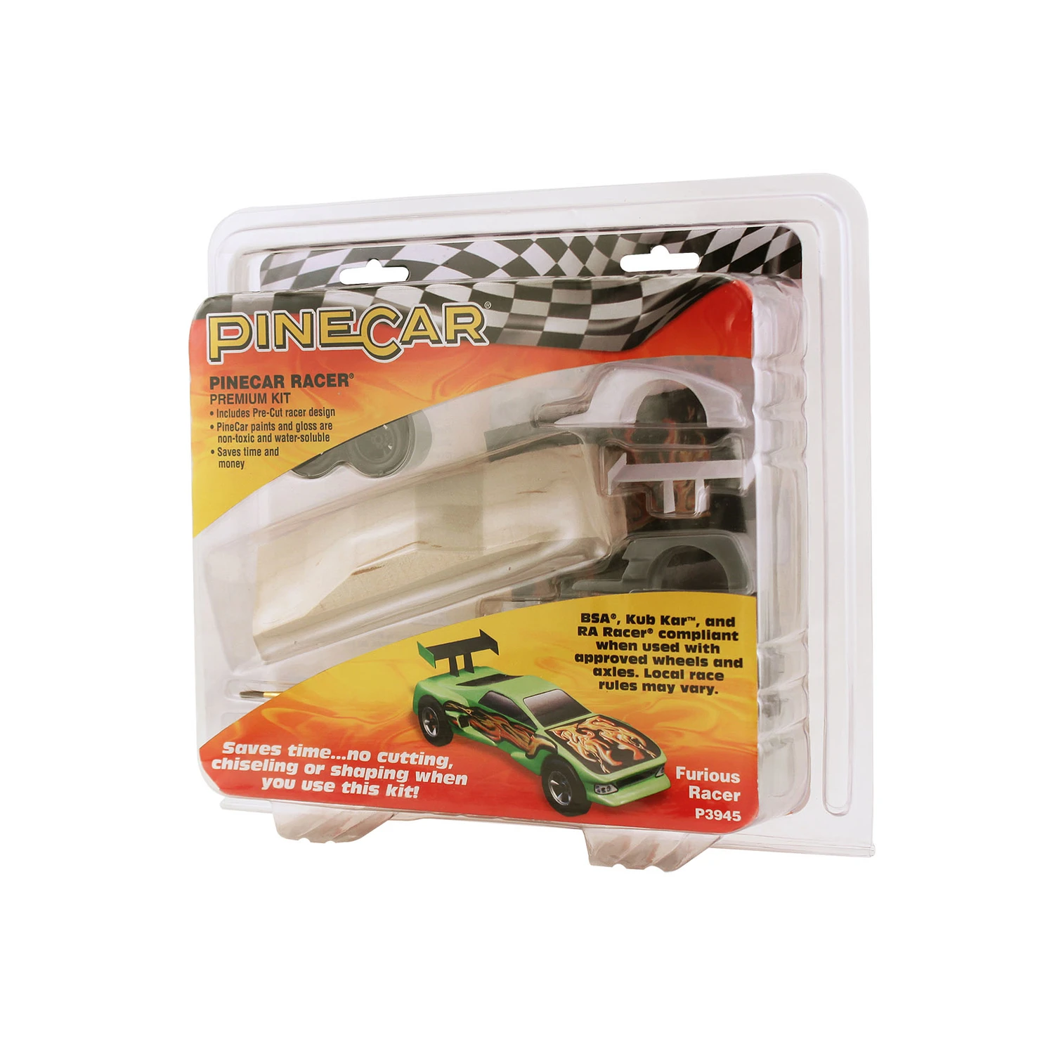 Furious Racer Premium Kit - 20 Pieces - Pre-cut Pine Wood Derby Racer